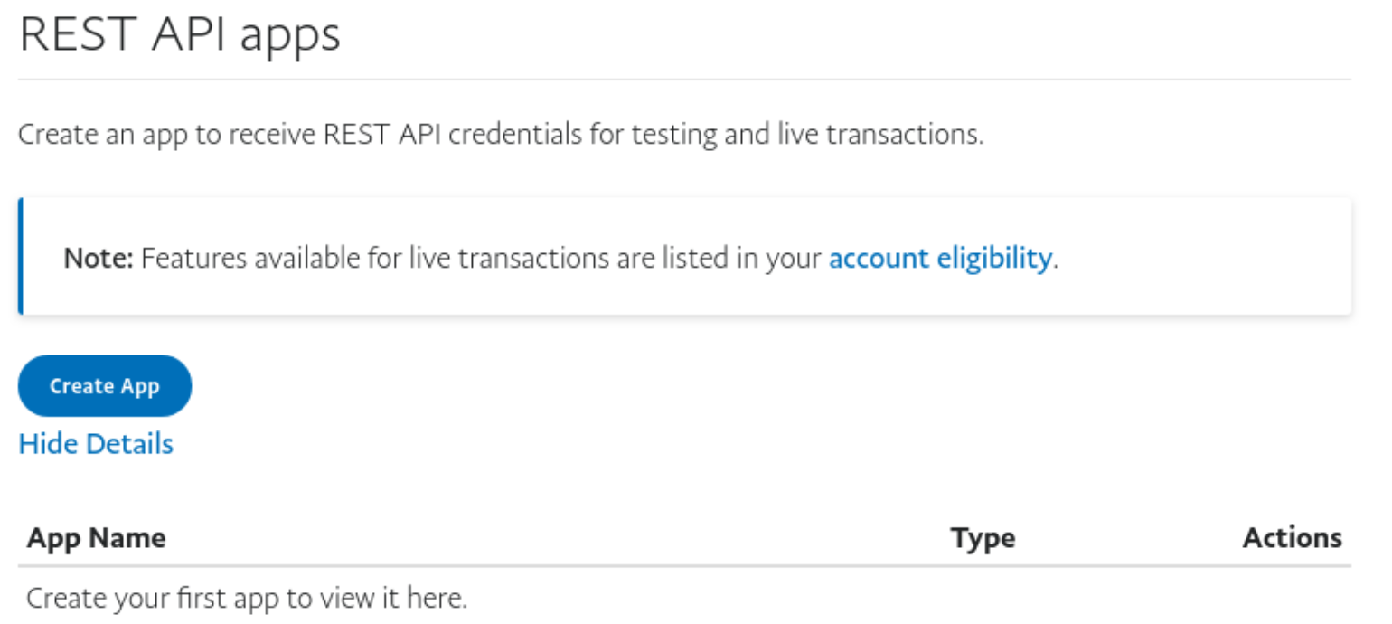 PayPal neue REST-API APP